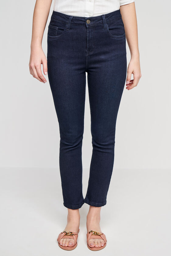 Indigo Solid Casual Bottom, Indigo, image 2